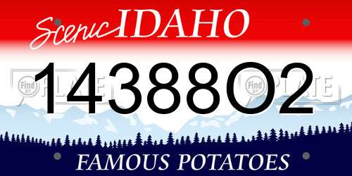 14388O2 Idaho License Plate