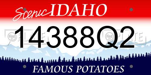 14388Q2 Idaho License Plate