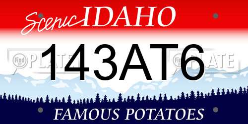 143AT6 Idaho License Plate
