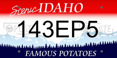 143EP5 Idaho License Plate