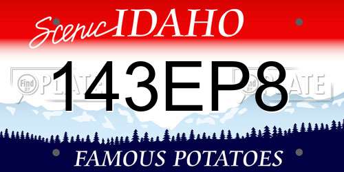 143EP8 Idaho License Plate