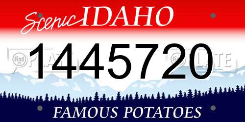 1445720 Idaho License Plate