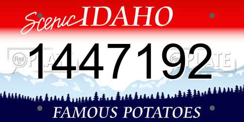 1447192 Idaho License Plate