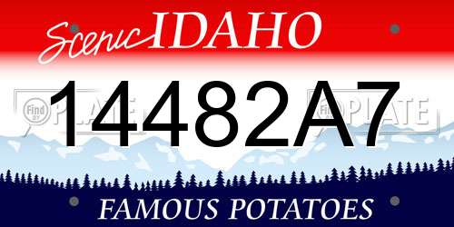 14482A7 Idaho License Plate