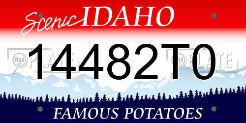 14482T0 Idaho License Plate