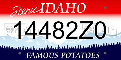 14482Z0 Idaho License Plate