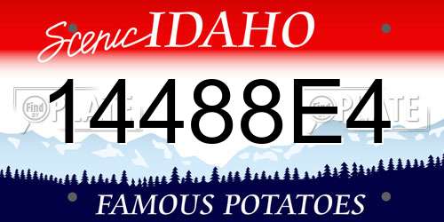 14488E4 Idaho License Plate