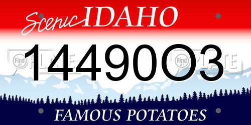 14490O3 Idaho License Plate