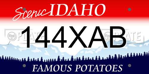 144XAB Idaho License Plate