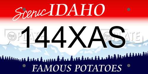 144XAS Idaho License Plate