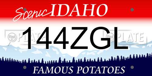 144ZGL Idaho License Plate