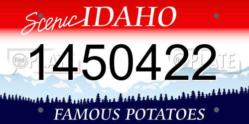 1450422 Idaho License Plate