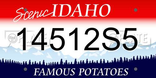 14512S5 Idaho License Plate