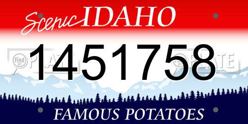 1451758 Idaho License Plate