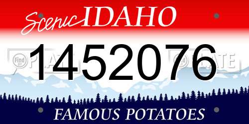 1452076 Idaho License Plate