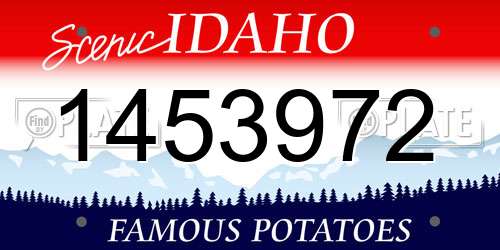 1453972 Idaho License Plate