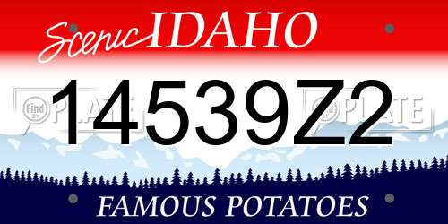 14539Z2 Idaho License Plate
