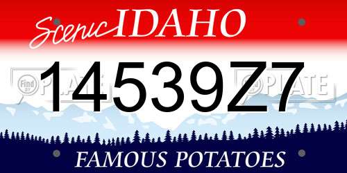 14539Z7 Idaho License Plate