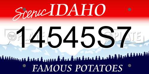 14545S7 Idaho License Plate