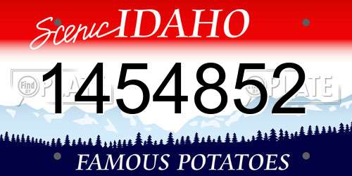 1454852 Idaho License Plate