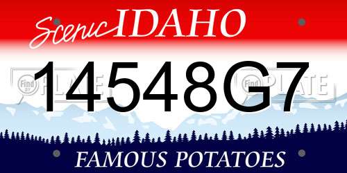 14548G7 Idaho License Plate