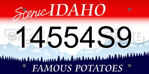 14554S9 Idaho License Plate