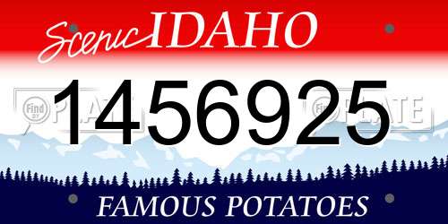 1456925 Idaho License Plate