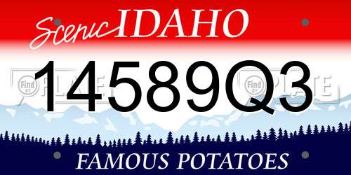14589Q3 Idaho License Plate