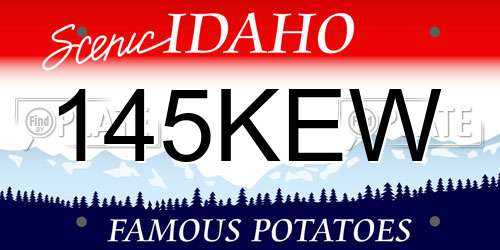 145KEW Idaho License Plate