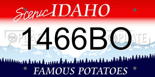 1466BO Idaho License Plate