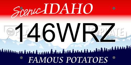 146WRZ Idaho License Plate