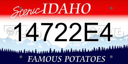 14722E4 Idaho License Plate