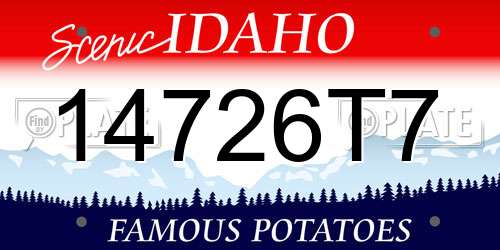 14726T7 Idaho License Plate