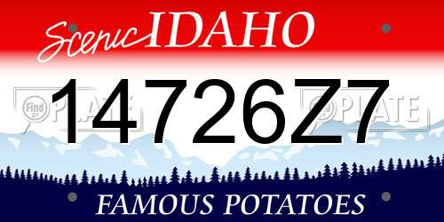 14726Z7 Idaho License Plate