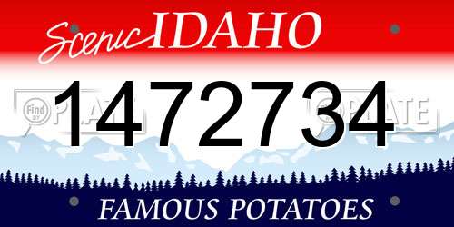 1472734 Idaho License Plate
