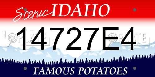 14727E4 Idaho License Plate