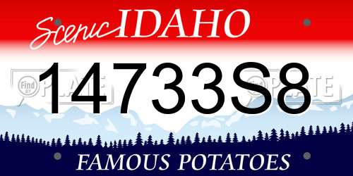 14733S8 Idaho License Plate