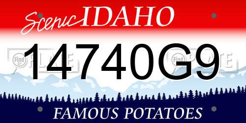 14740G9 Idaho License Plate