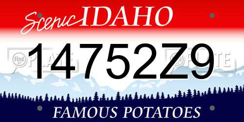 14752Z9 Idaho License Plate