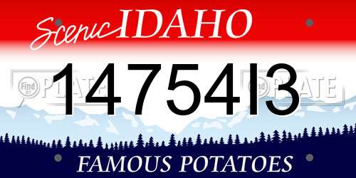 14754I3 Idaho License Plate