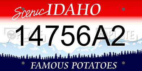 14756A2 Idaho License Plate