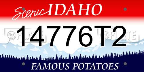 14776T2 Idaho License Plate