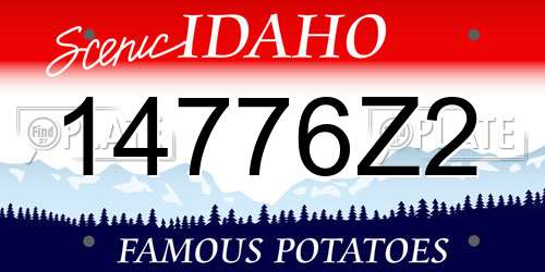 14776Z2 Idaho License Plate