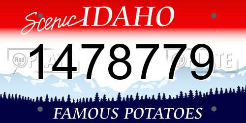 1478779 Idaho License Plate