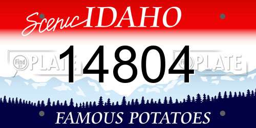 14804 Idaho License Plate