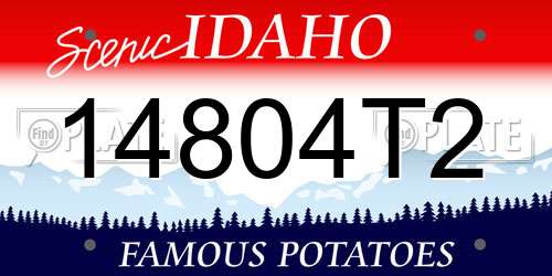 14804T2 Idaho License Plate