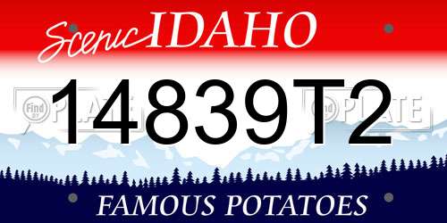 14839T2 Idaho License Plate