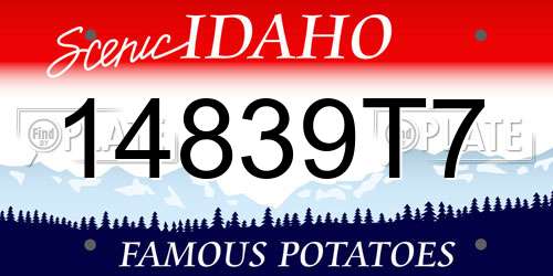 14839T7 Idaho License Plate