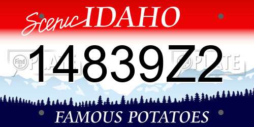 14839Z2 Idaho License Plate