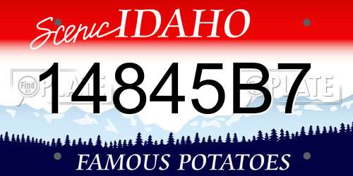 14845B7 Idaho License Plate